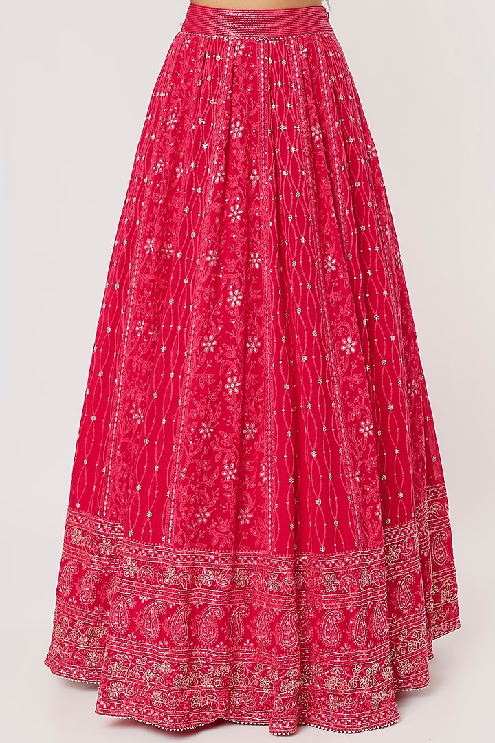 Magenta Pink Embroidered Wedding Lehenga Set by VAISHALI AGARWAL at Pernia's Pop Up Shop