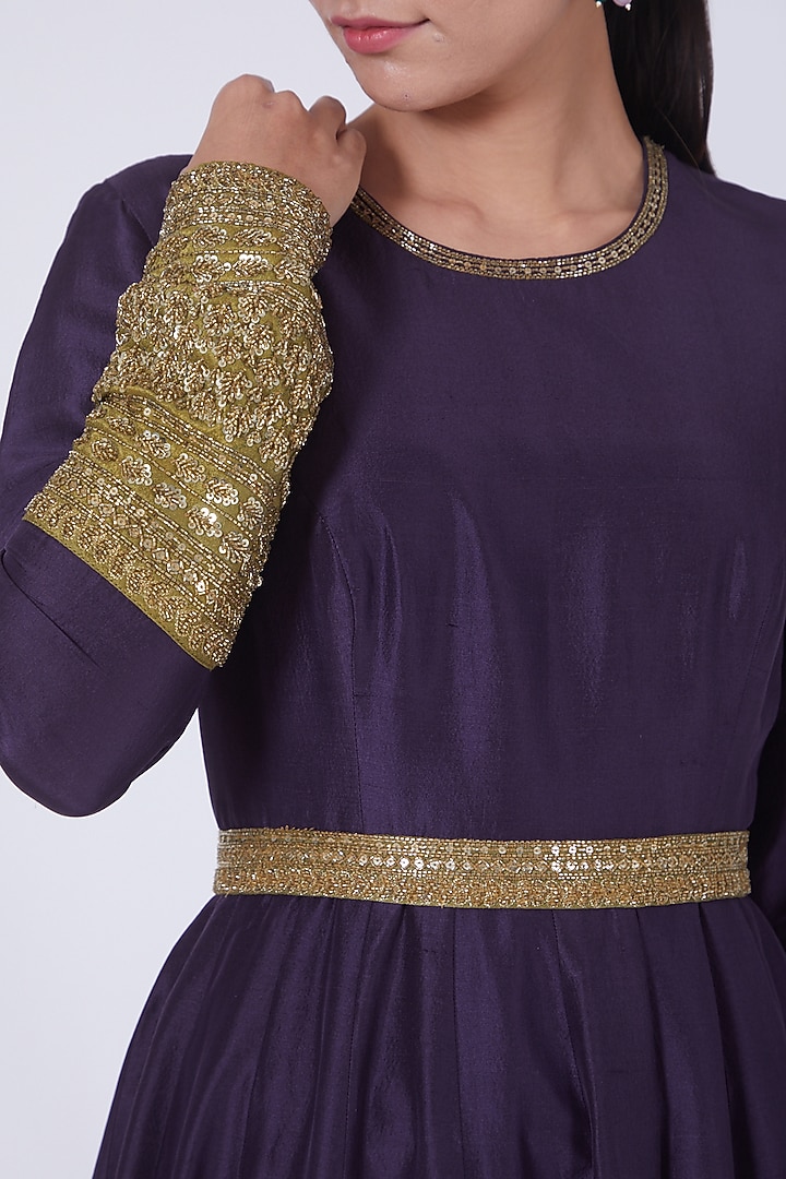 Purple Sequins Embroidered Engagement Gown by VAISHALI AGARWAL at Pernia's Pop Up Shop