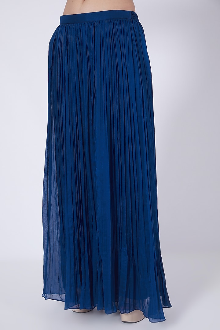 Blue Georgette Palazzo Pant Set by VAISHALI AGARWAL at Pernia's Pop Up Shop