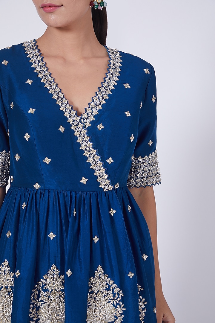 Blue Georgette Palazzo Pant Set by VAISHALI AGARWAL at Pernia's Pop Up Shop