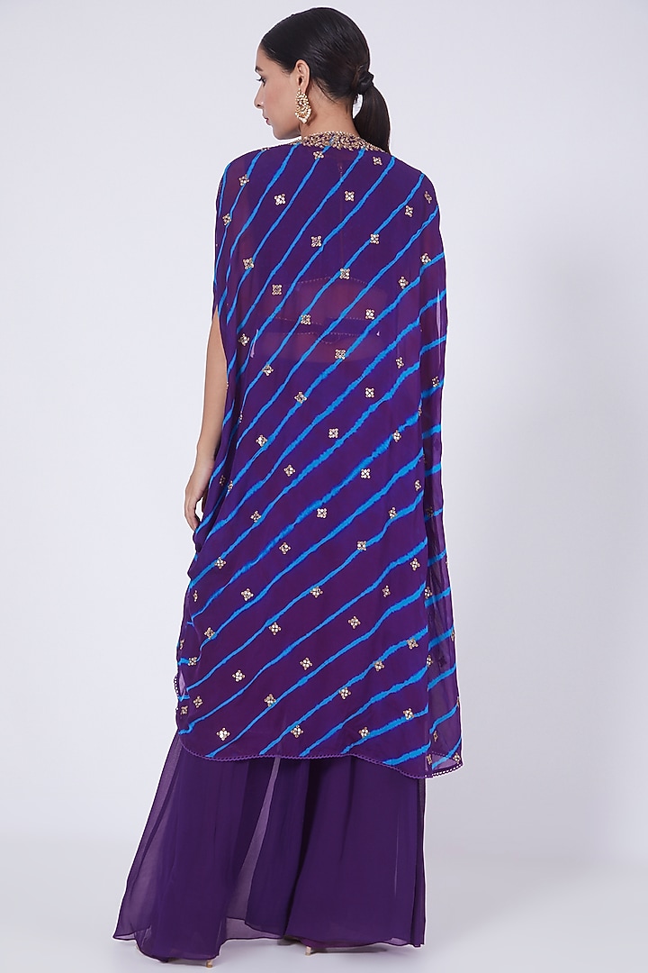 Purple Zardosi Embroidered Long Jacket Set by VAISHALI AGARWAL at Pernia's Pop Up Shop