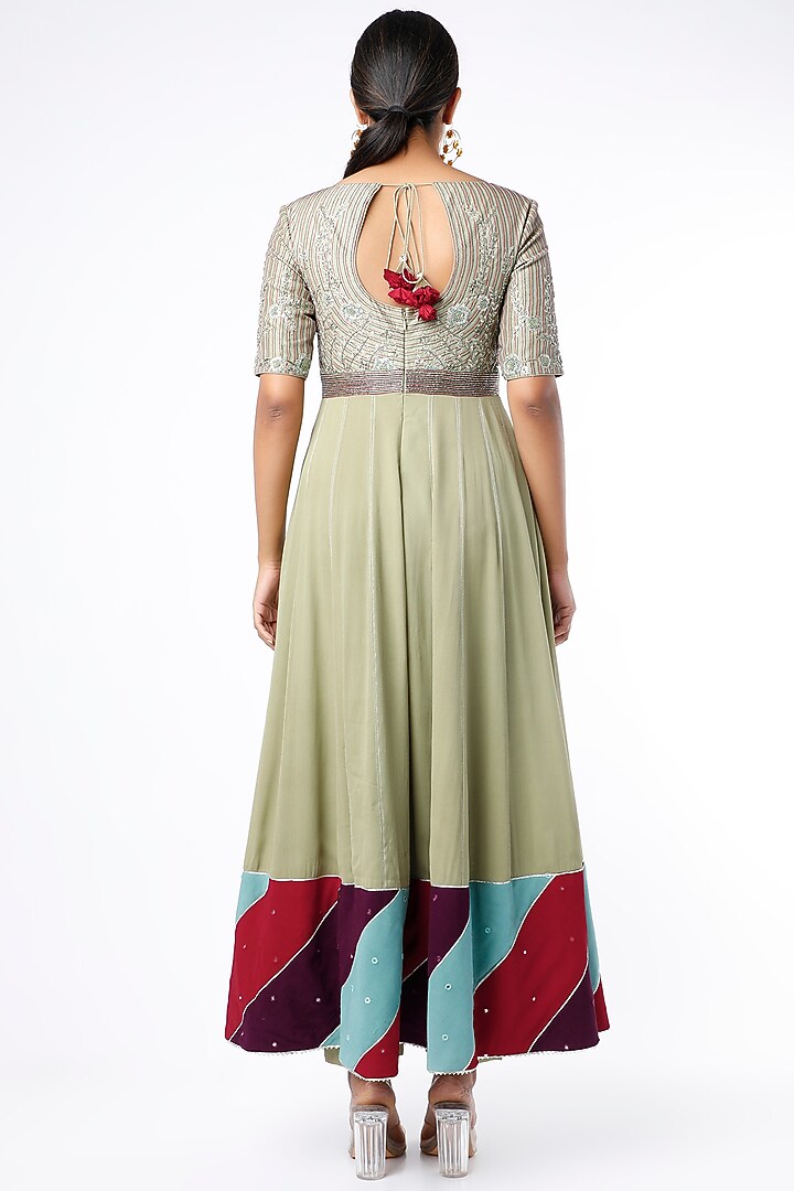 Rosemary Green Wedding Anarkali Set by VAISHALI AGARWAL at Pernia's Pop Up Shop