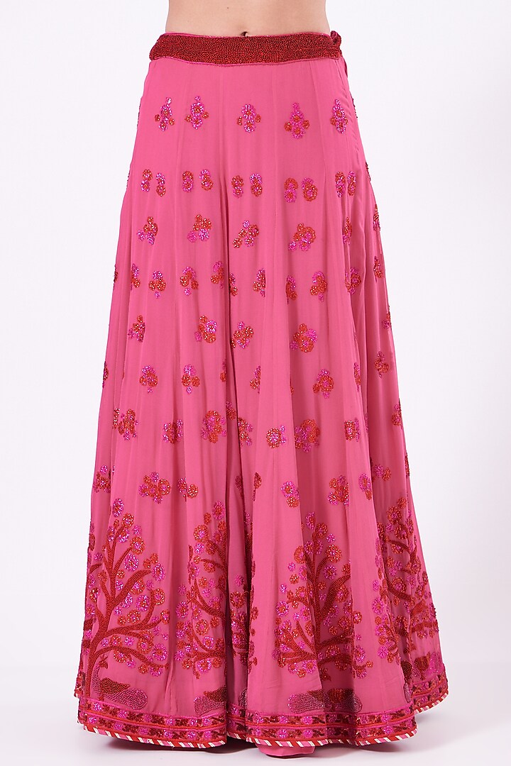 Cherry Tomato Embroidered Bridal Lehenga Set by Vandana Malhotra at Pernia's Pop Up Shop