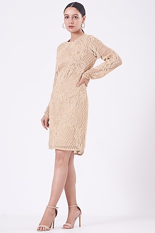 Nude Georgette Tunic by Vandana Malhotra