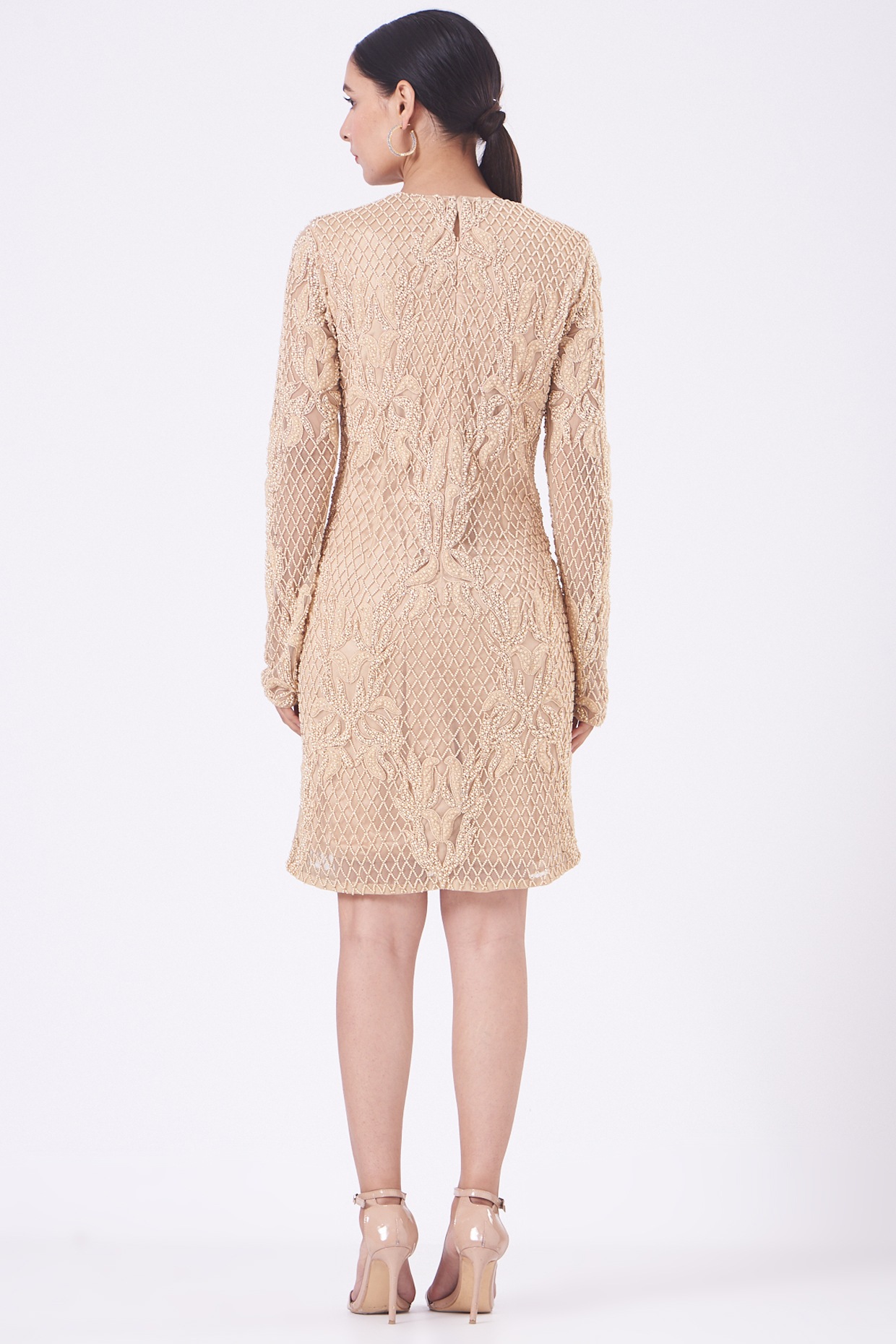 Nude Georgette Tunic Design by Vandana Malhotra at Pernia's Pop Up