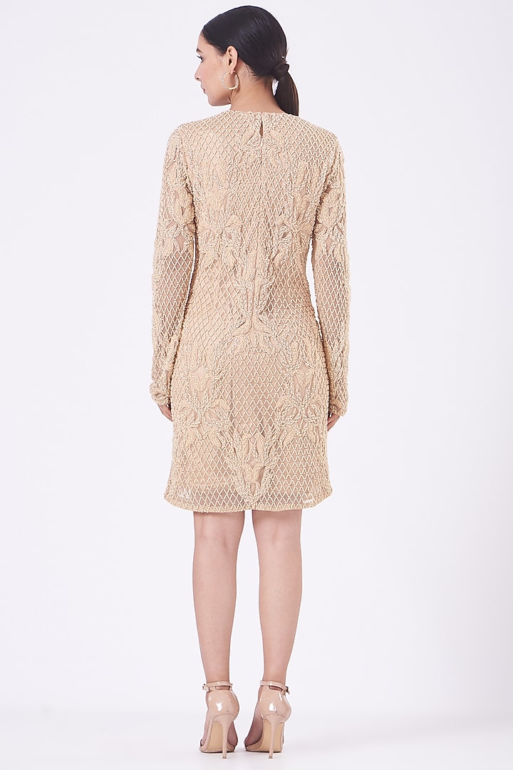 Nude Georgette Tunic by Vandana Malhotra at Pernia's Pop Up Shop