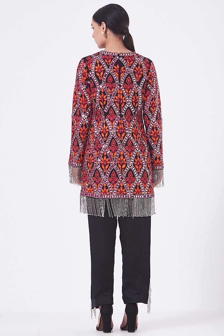 Red & Orange Georgette Tunic Set by Vandana Malhotra at Pernia's Pop Up Shop