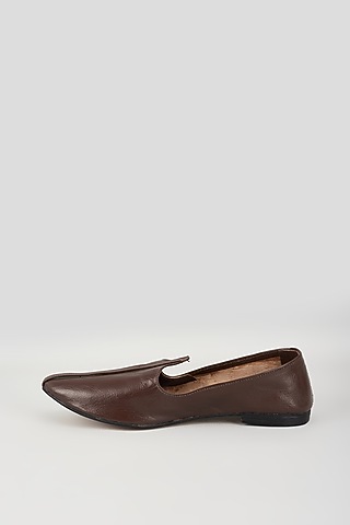 Brown Leather Mojris by Vaibhav & Mitali Men