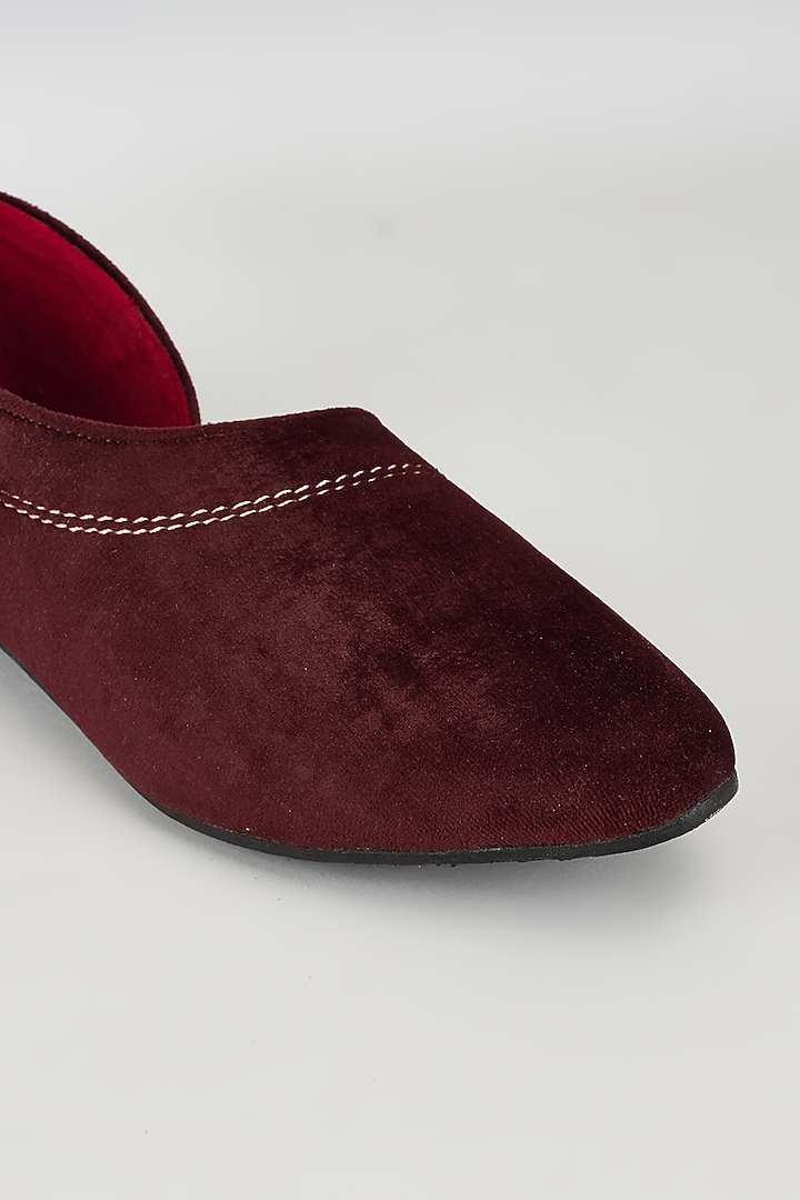 Burgundy Velvet Loafers by Vaibhav & Mitali Men at Pernia's Pop Up Shop