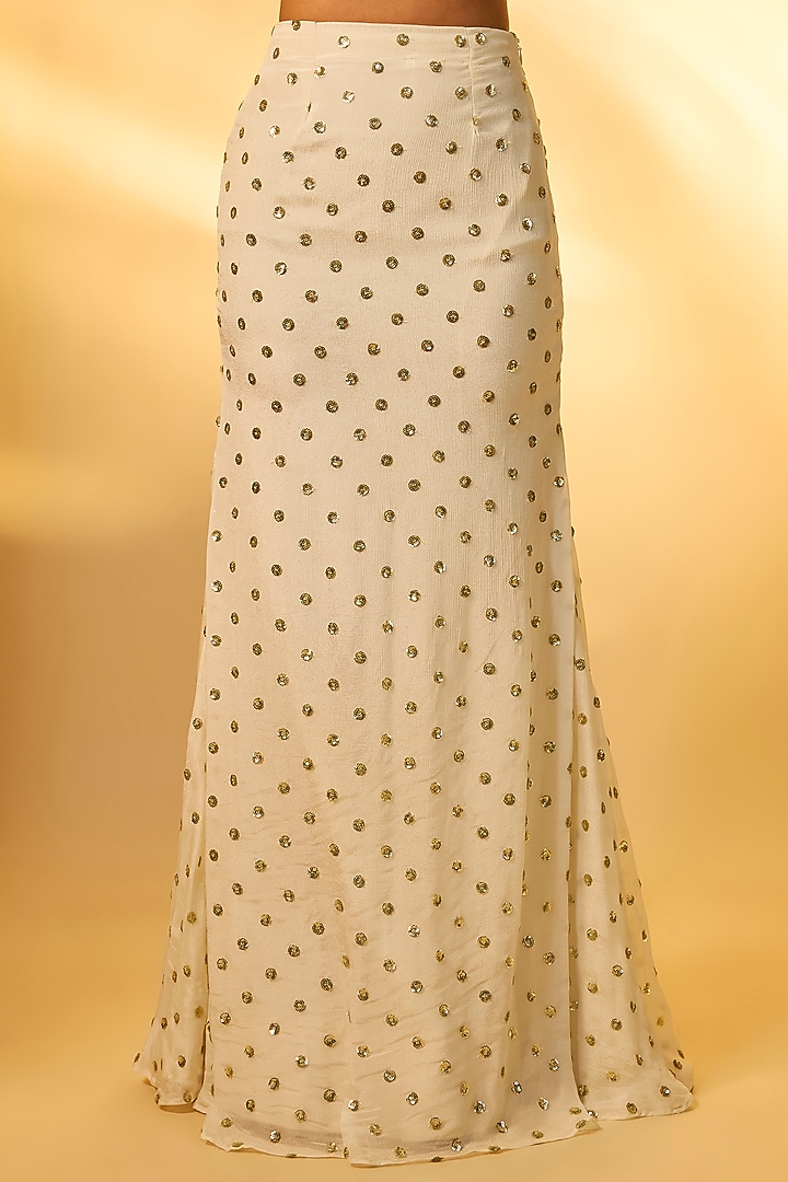 White Chinon Skirt Set by Vana Ethnics at Pernia's Pop Up Shop