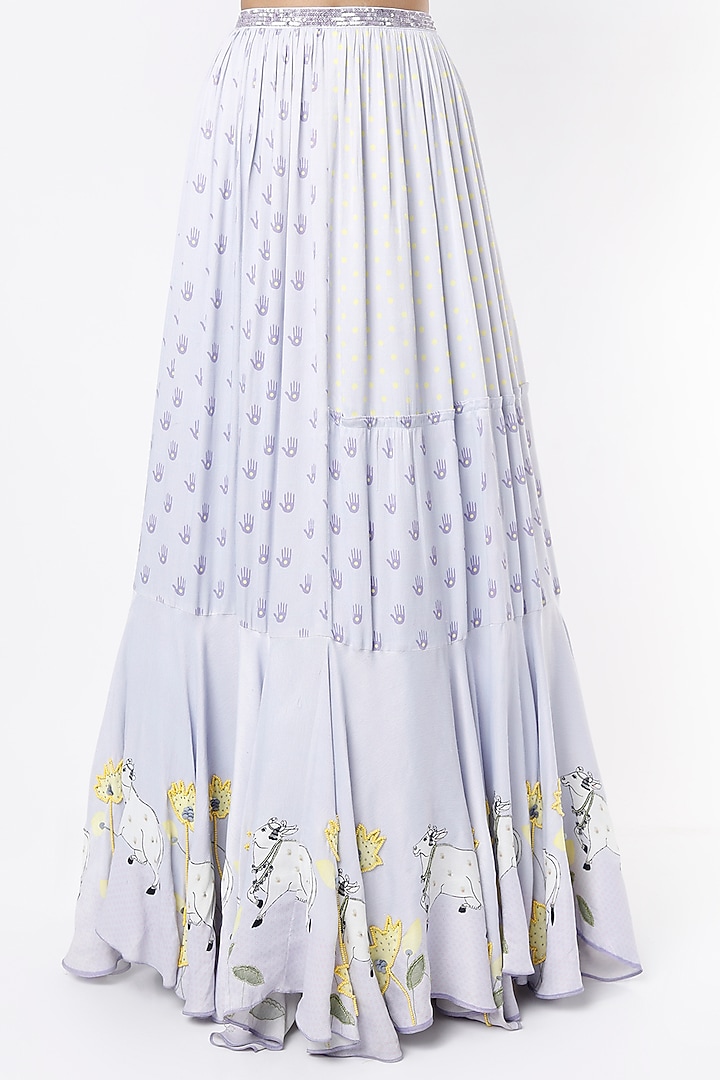 Lilac Kadakara Printed Skirt Set by VANA ETHNICS at Pernia's Pop Up Shop