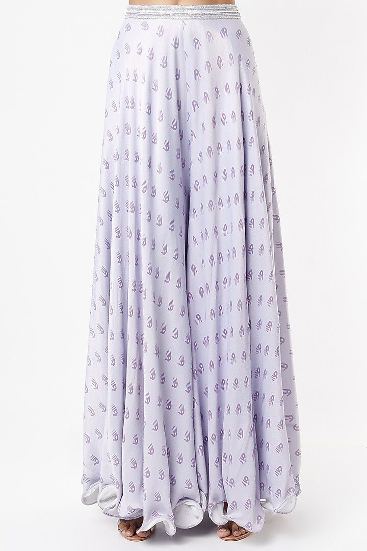 Lilac Printed Palazzo Pant Set by VANA ETHNICS at Pernia's Pop Up Shop