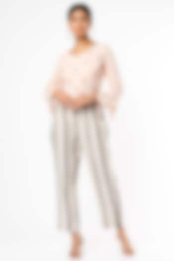 Off-White Elasticated Cotton Pants by VANA ETHNICS