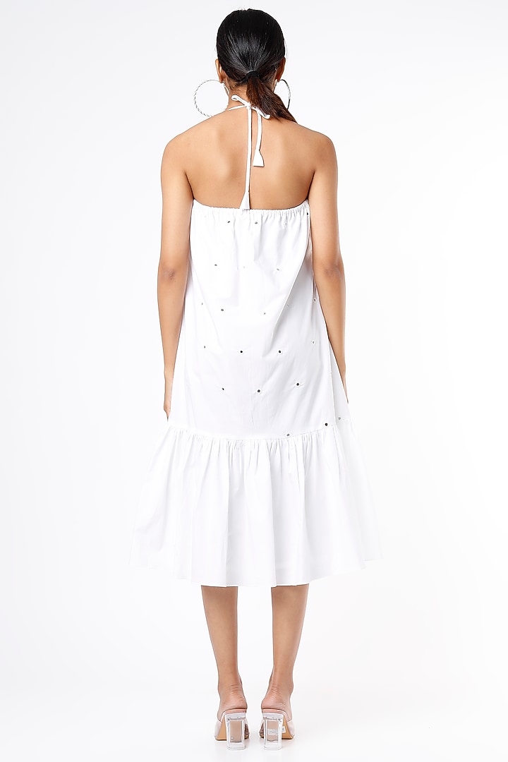 White Embroidered Summer Dress by VANA ETHNICS at Pernia's Pop Up Shop