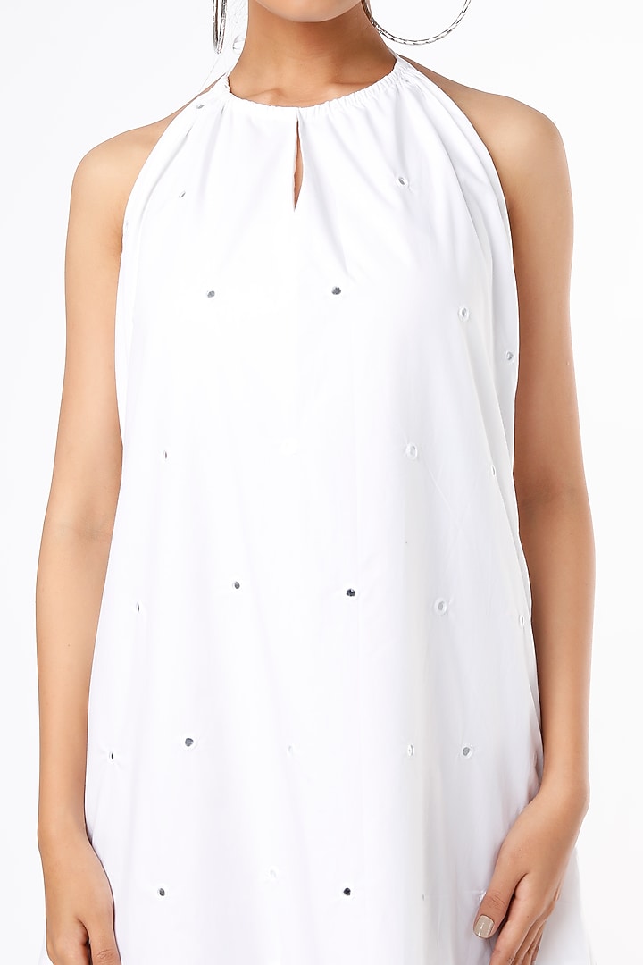 White Embroidered Summer Dress by VANA ETHNICS at Pernia's Pop Up Shop