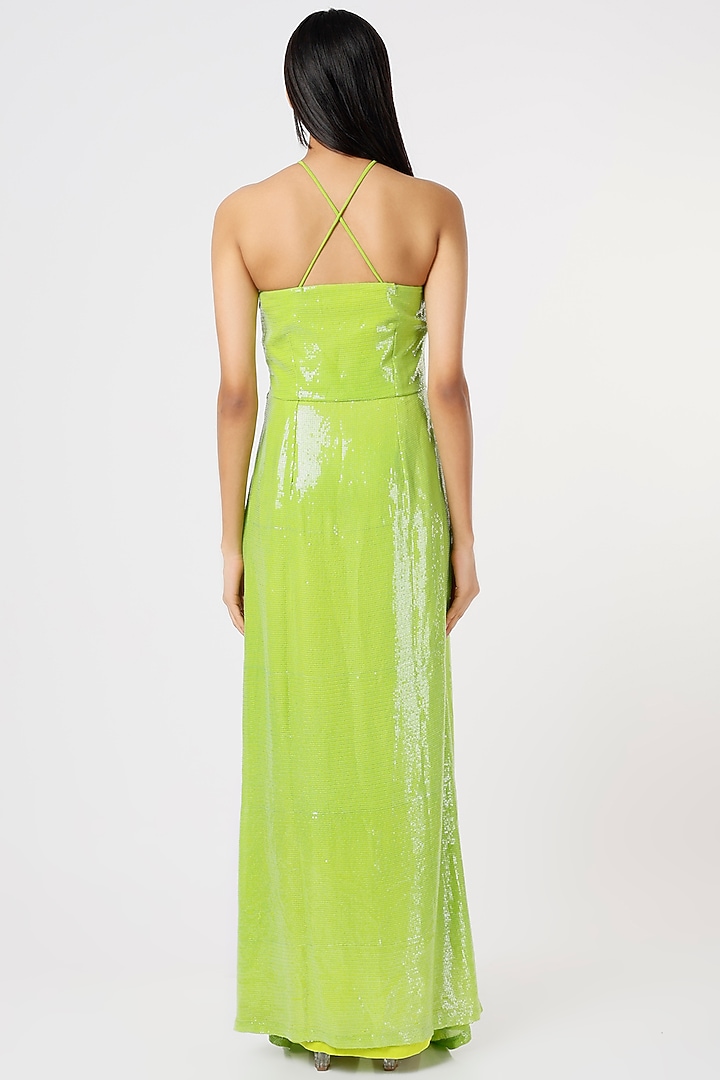 Fresh Green Sequin Gown by VANA ETHNICS at Pernia's Pop Up Shop