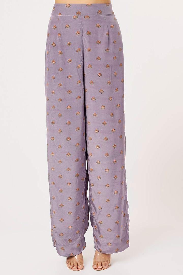 Purple Printed Pant Set by VANA ETHNICS at Pernia's Pop Up Shop