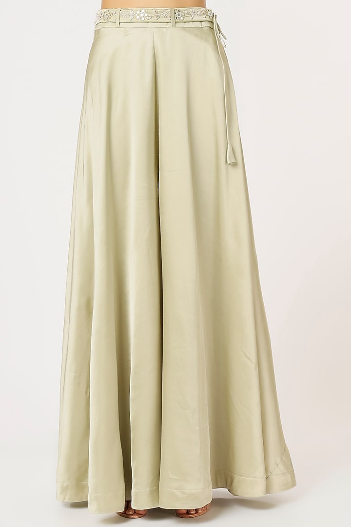 Pastel Green Viscose Satin Pant Set by VANA ETHNICS at Pernia's Pop Up Shop