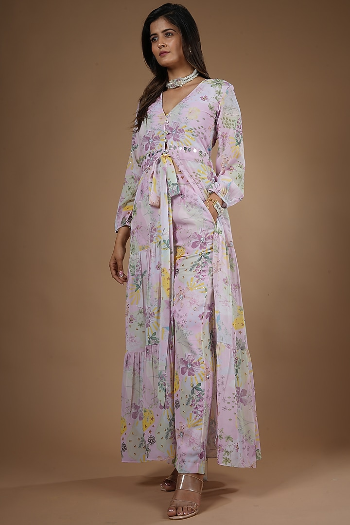 Lilac Viscose Printed Co-Ord Set by VANA ETHNICS at Pernia's Pop Up Shop