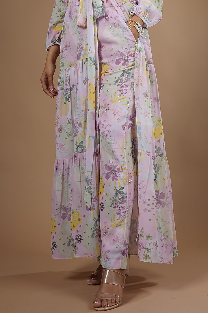 Lilac Viscose Printed Co-Ord Set by VANA ETHNICS at Pernia's Pop Up Shop