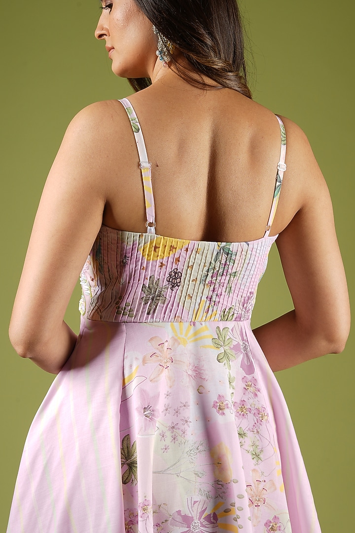 Pink Viscose Printed Vacation Dress by VANA ETHNICS at Pernia's Pop Up Shop