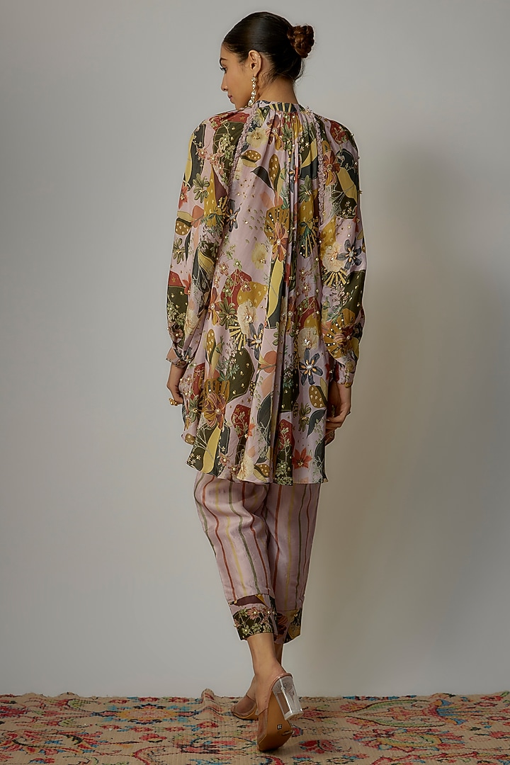 Lilac Viscose Printed Co-Ord Set by VANA ETHNICS at Pernia's Pop Up Shop
