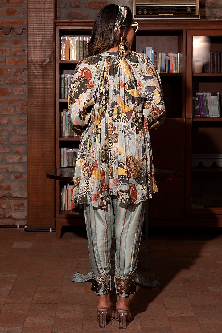 Grey Embroidered Co-Ord Set by VANA ETHNICS at Pernia's Pop Up Shop