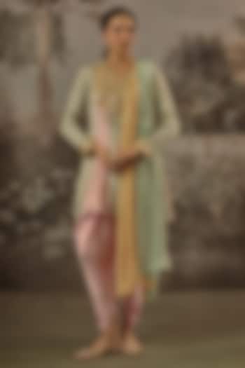 Multi-Colored Viscose Chinon Sequin Embroidered Kurta Set by VANA ETHNICS at Pernia's Pop Up Shop