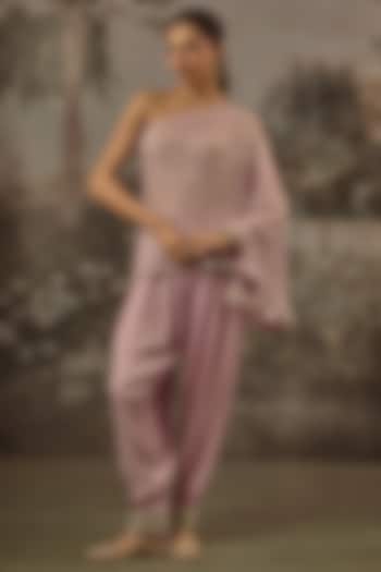 Lavender Viscose Chinon Mirror Embroidered Co-Ord Set by VANA ETHNICS at Pernia's Pop Up Shop