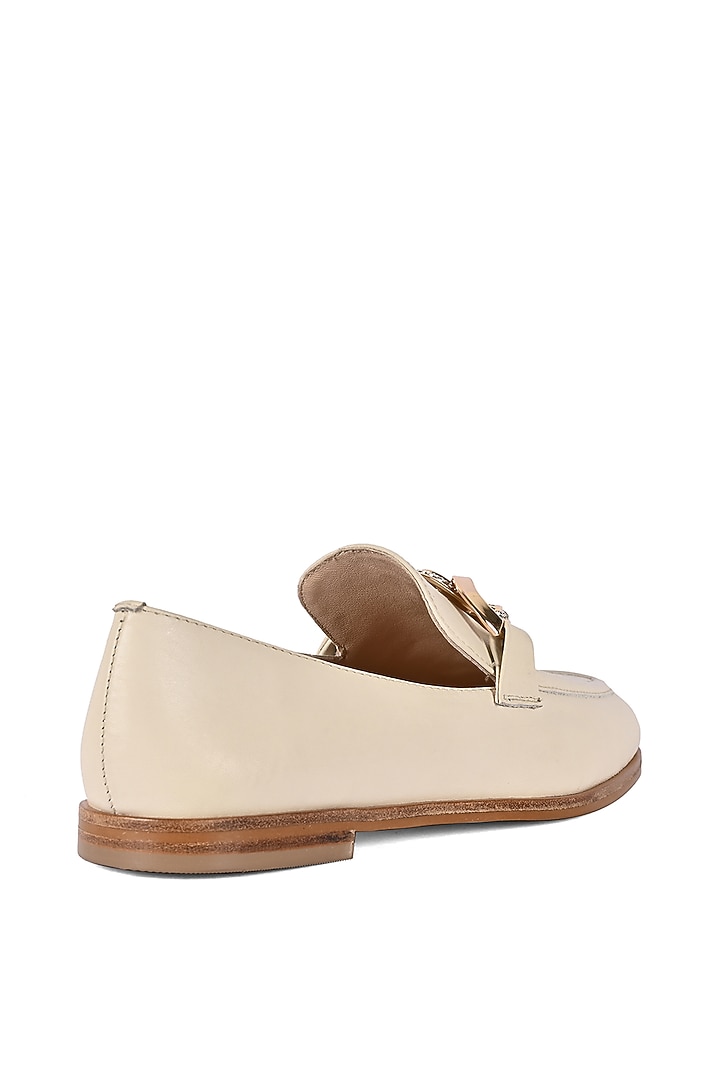 Ivory Leather Loafers by VANILLA MOON at Pernia's Pop Up Shop