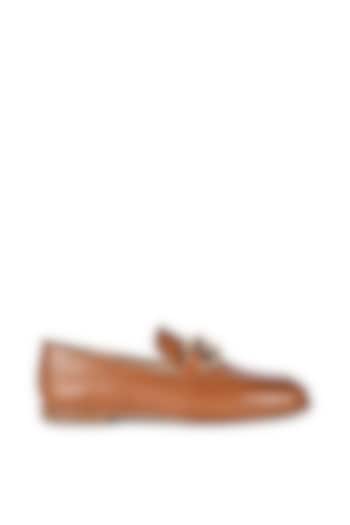 Tan Leather Loafers by VANILLA MOON