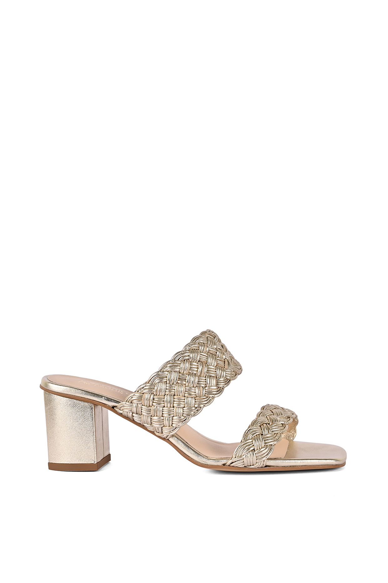 Metallic Gold Leather Heels by VANILLA MOON at Pernia's Pop Up Shop