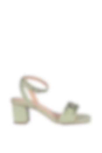 Green Leather Heels by VANILLA MOON