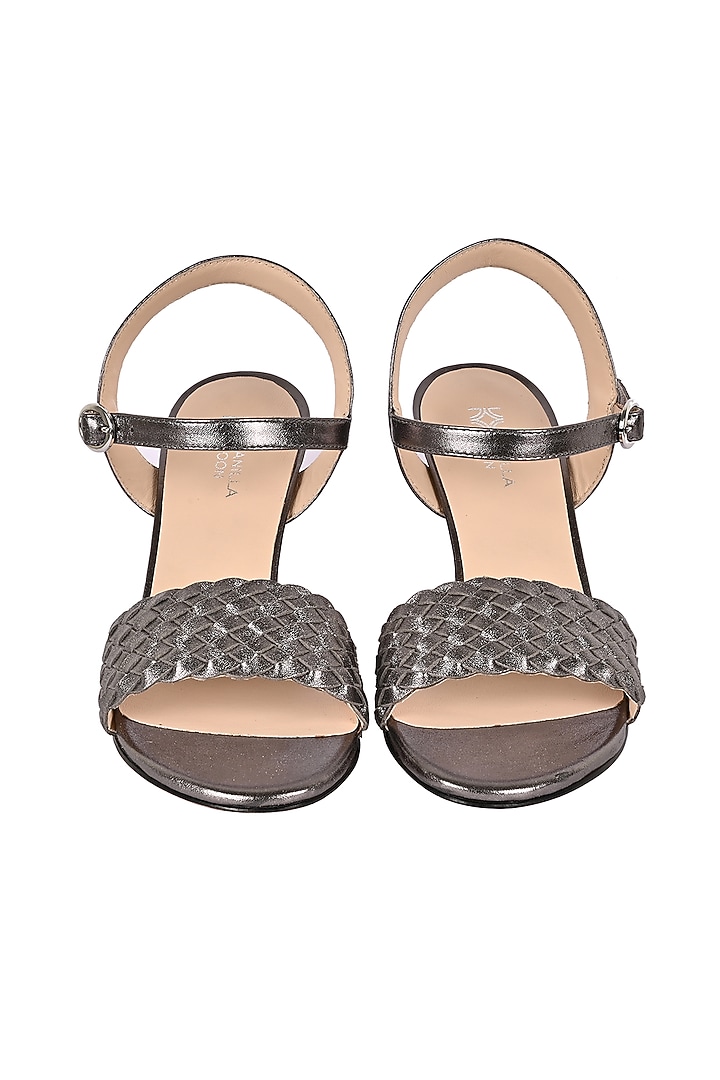 Pewter Leather Wedges by VANILLA MOON at Pernia's Pop Up Shop