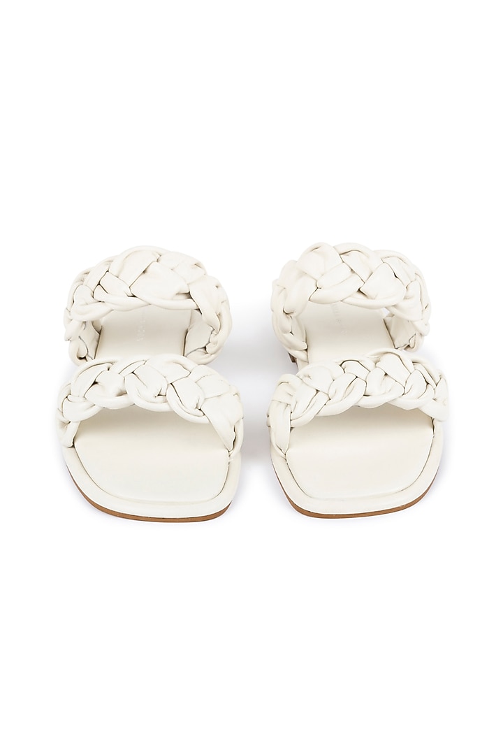 Ivory Braided Flats by VANILLA MOON at Pernia's Pop Up Shop