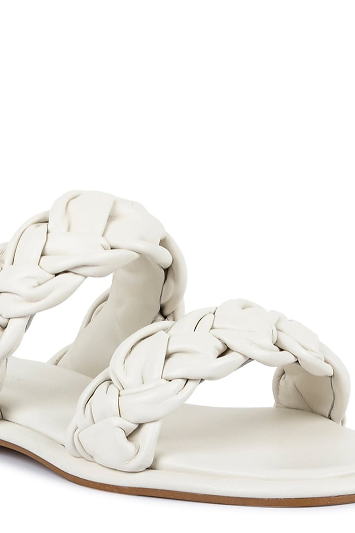 Ivory Braided Flats by VANILLA MOON at Pernia's Pop Up Shop