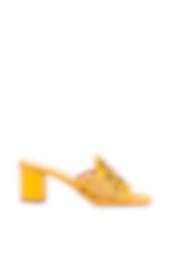Yellow Laser-Cut Heels by VANILLA MOON