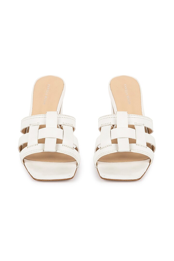 White Slip-On Heels by VANILLA MOON at Pernia's Pop Up Shop