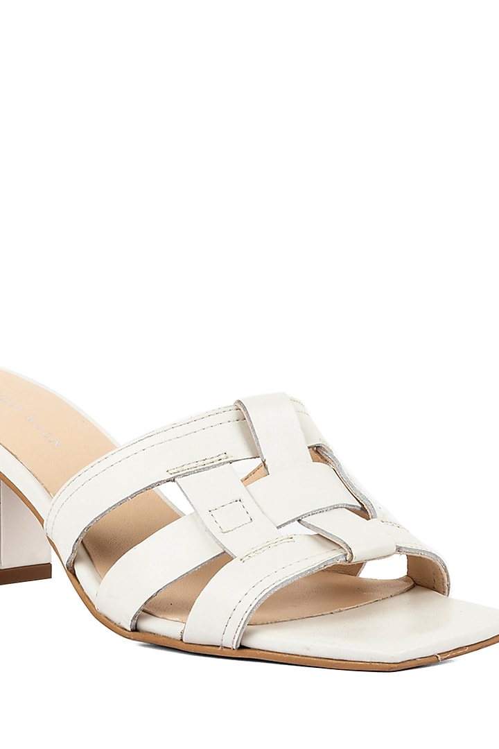 White Slip-On Heels by VANILLA MOON at Pernia's Pop Up Shop