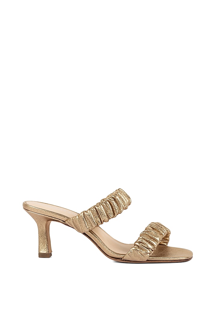 Gold Ruched Heels by VANILLA MOON