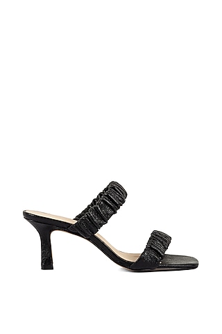Black Ruched Heels by VANILLA MOON