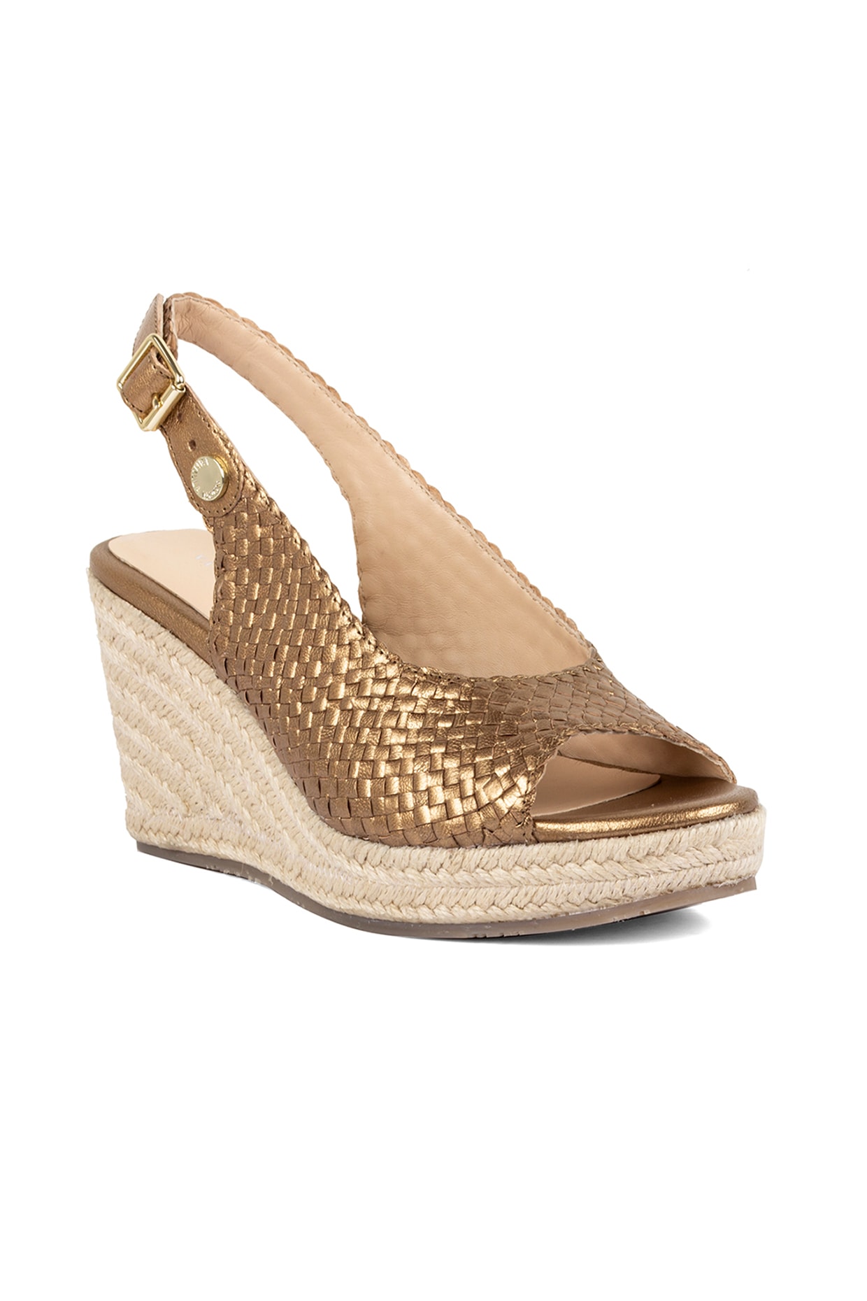 Gold wedges closed discount toe