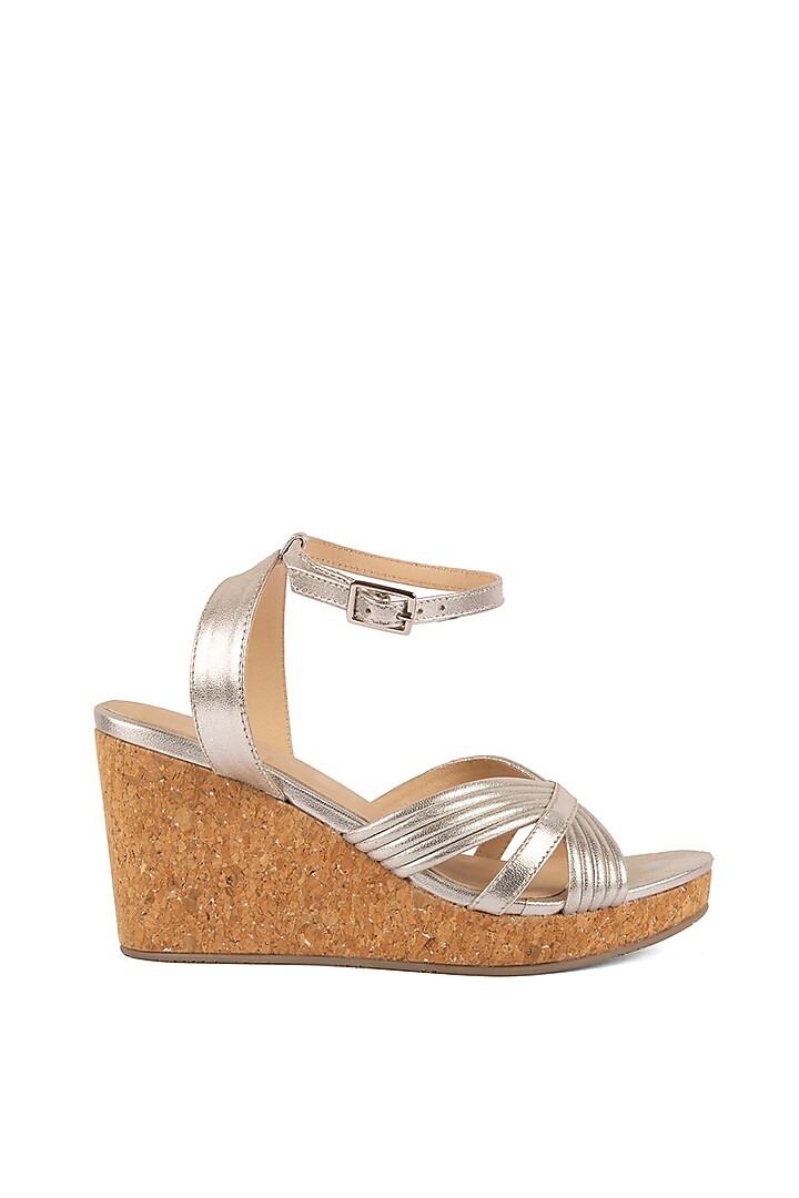 Silver Leather Heels by VANILLA MOON at Pernia's Pop Up Shop