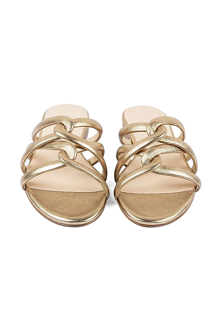 Gold Slip-On Flats by VANILLA MOON at Pernia's Pop Up Shop