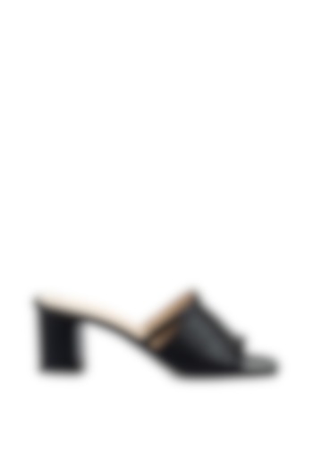 Black Leather Heels by VANILLA MOON