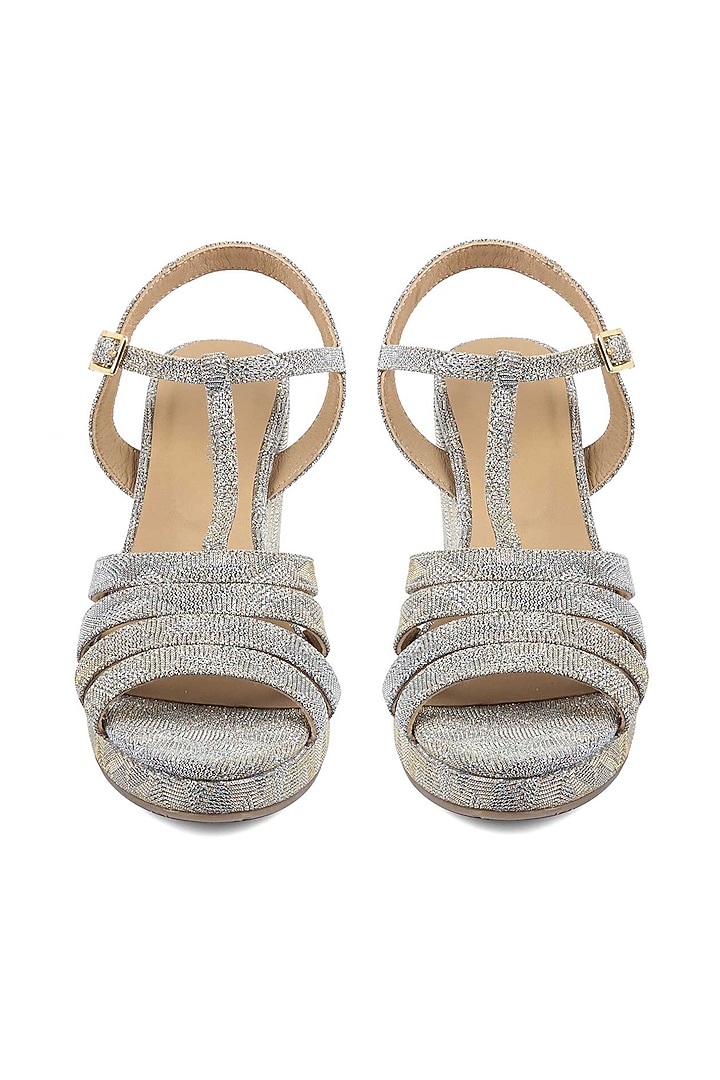 Gold Glittery Wedges by VANILLA MOON at Pernia's Pop Up Shop