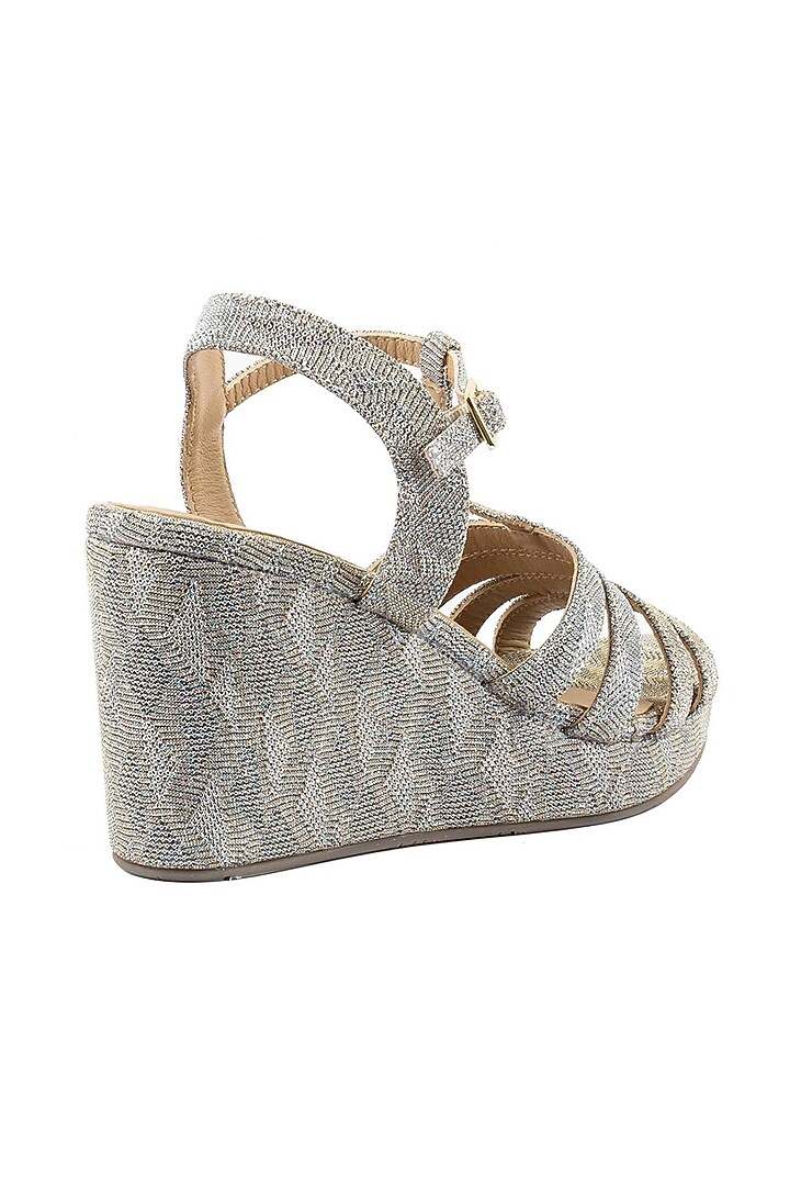 Gold Glittery Wedges by VANILLA MOON at Pernia's Pop Up Shop