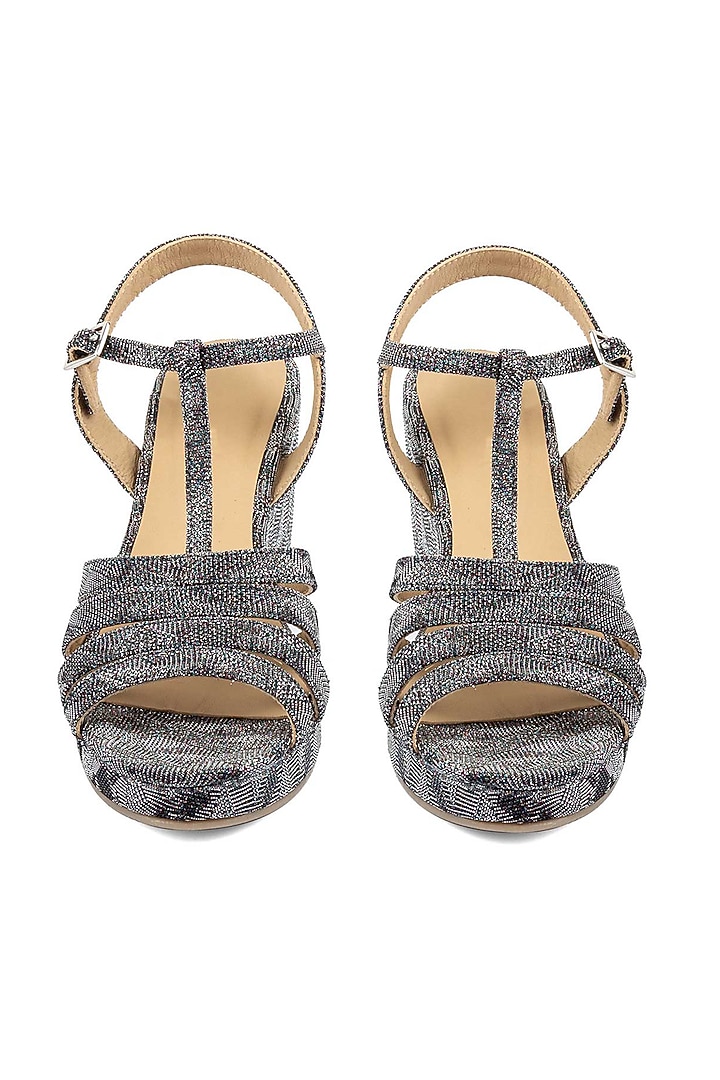 Pewter Glittery Wedges by VANILLA MOON at Pernia's Pop Up Shop