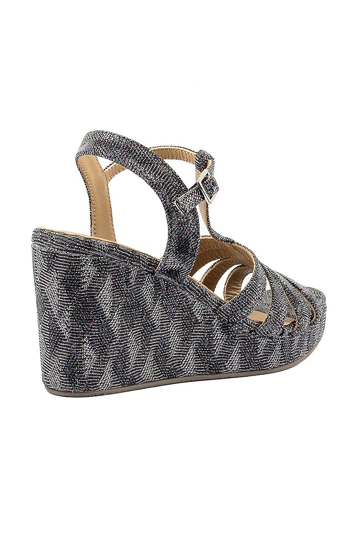 Pewter Glittery Wedges by VANILLA MOON at Pernia's Pop Up Shop