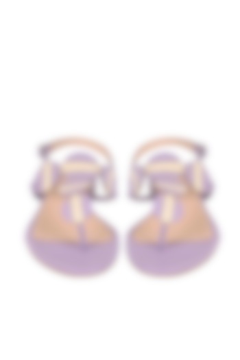 Lilac & Ivory Leather Patchwork Flats by VANILLA MOON at Pernia's Pop Up Shop
